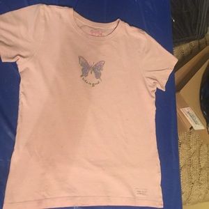 Life is good buttery pink shirt